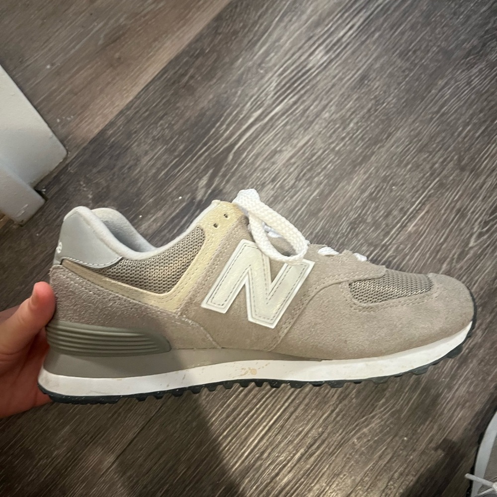 New Balance Taupe and White sneakers